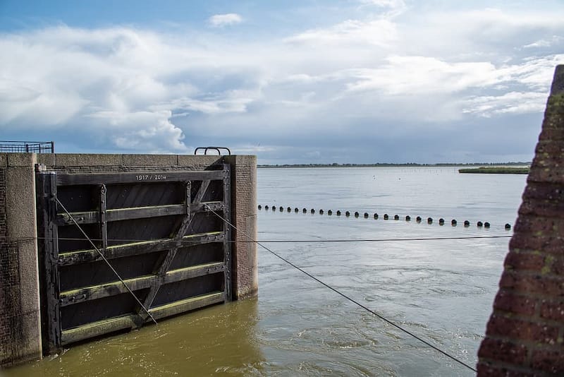 Image of flood defences representing the infrastructure sector